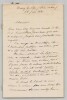 Gaspard de Cherville - Lettre autographe sign&eacute;e - Les B&ecirc;tes en robe de chambre. Gaspard de CHERVILLE