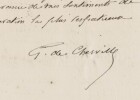 Gaspard de Cherville - Lettre autographe sign&eacute;e - Les B&ecirc;tes en robe de chambre. Gaspard de CHERVILLE