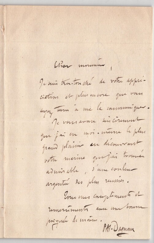 Pascal-Adolphe-Jean Dagnan-Bouveret- Lettre autographe sign&eacute;e - 1899. Pascal-Adolphe-Jean DAGNAN-BOUVERET