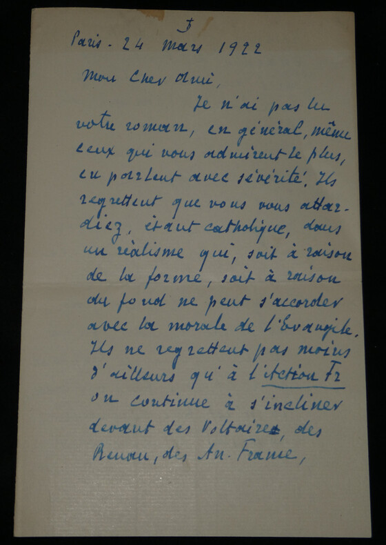 Marie Albert janvier Une des rares lettre autographe sign&eacute;e r&eacute;v&eacute;rend p&egrave;re 1922. Marie-Albert JANVIER