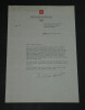 William AGUET - LETTRE DACTYLOGRAPHI&Eacute;E SIGN&Eacute;E &Agrave; LHOSTE et TAPUSCRIT de 15 pages. William AGUET