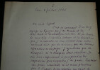 Marie Albert janvier Une des rares lettre autographe sign&eacute;e r&eacute;v&eacute;rend p&egrave;re 1926. Marie-Albert JANVIER