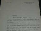 Claude FARR&Egrave;RE Lettre tapuscrit autographe sign&eacute;e de 1923 1 page. Claude FARR&Egrave;RE