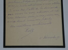 Alfred ROLL - LETTRE AUTOGRAPHE SIGN&Eacute;E, 1899. Alfred ROLL