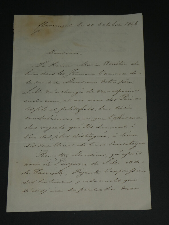 Charles Joseph DUMAS-VENCE, amiral - LETTRE AUTOGRAPHE SIGN&Eacute;E, 2 pages, 1865. Charles Joseph DUMAS-VENCE