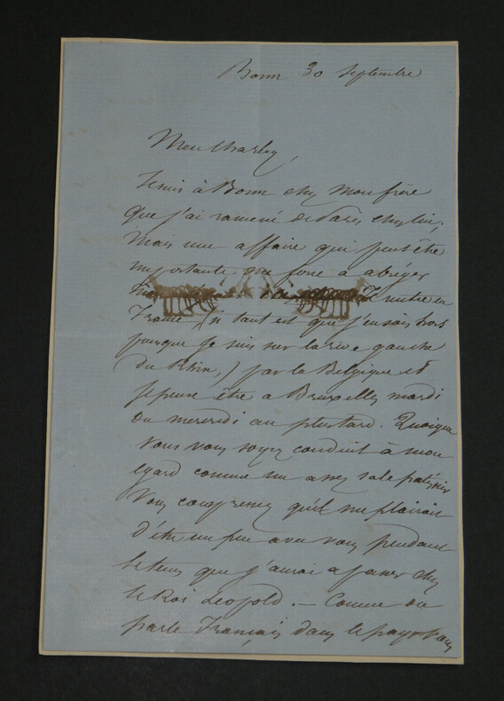 Charles de LA ROUNAT - LETTRE AUTOGRAPHE SIGN&Eacute;E &Agrave; Charles FECHTER, Bonn. Charles de LA ROUNAT