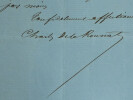 Charles de LA ROUNAT - LETTRE AUTOGRAPHE SIGN&Eacute;E &Agrave; Charles FECHTER, Bonn. Charles de LA ROUNAT
