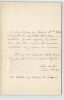 Louise Bertin - Lettre autographe sign&eacute;e pour une r&eacute;p&eacute;tition - 1860. Louise BERTIN