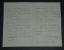 Regis de CHANTELAUZE - LETTRE AUTOGRAPHE SIGN&Eacute;E, au sujet de Th&eacute;r&egrave;se LEVASSEUR. R&eacute;gis de CHANTELAUZE