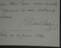 Regis de CHANTELAUZE - LETTRE AUTOGRAPHE SIGN&Eacute;E, au sujet de Th&eacute;r&egrave;se LEVASSEUR. R&eacute;gis de CHANTELAUZE