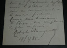 Robert PLANQUETTE, Compositeur - LETTRE AUTOGRAPHE SIGN&Eacute;E A Mr DE FORGES, 1886. Robert PLANQUETTE