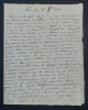 Am&eacute;d&eacute;e de BAST - LETTRE AUTOGRAPHE SIGNEE A M. BERAUDIERE, 16 d&eacute;cembre 1836. Am&eacute;d&eacute;e de BAST