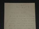 Lucien Biart - Lettre autographe sign&eacute;e - Paris - 1882. Lucien BIART