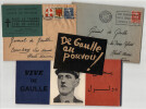 Propagande gaulliste 1940-50 + 2 enveloppes adress&eacute;es &agrave; Charles De Gaulle. Charles DE GAULLE