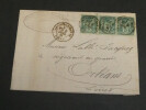 Lettre de 1881 avec 3 timbres SAGE, de Ch&acirc;lons-sur-Marne &agrave; Orl&eacute;ans. 