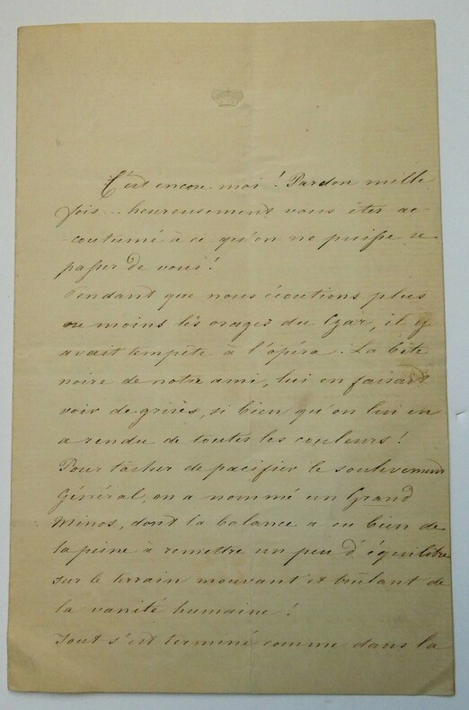 RIQUET DE CARAMAN CHIMAY Marie Louise - LETTRE AUTOGRAPHE SIGN&Eacute;E. Marie Louise de RIQUET de CARAMAN CHIMAY