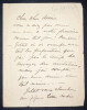 Lo&iuml;e FULLER Danseuse am&eacute;ricaine - LETTRE AUTOGRAPHE SIGN&Eacute;E 2 pages en "Fran&ccedil;ais". Lo&iuml;e FULLER