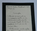 Frantz FUNCK BRENTANO - LETTRE AUTOGRAPHE SIGN&Eacute;E "Mort de mon fils" GUERRE 14/18. Frantz FUNCK-BRENTANO