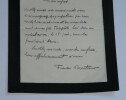 Frantz FUNCK BRENTANO - LETTRE AUTOGRAPHE SIGN&Eacute;E "Mort de mon fils" GUERRE 14/18. Frantz FUNCK-BRENTANO
