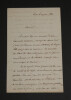 Louis Jules TROCHU , G&eacute;n&eacute;ral- LETTRE AUTOGRAPHE SIGN&Eacute;E, 1864. Louis Jules TROCHU