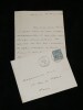 Guizot de WITT – Lettre &agrave; une jeune amatrice de peinture, avec enveloppe 1884. Conrad GUIZOT DE WITT