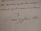 Adolphe NIEL, Ministre de la Guerre - LETTRE AUTOGRAPHE INVITATION 1857 PARIS. Adolphe NIEL