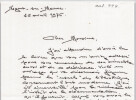 Albert P. de Mirimonde, Lettre autographe sign&eacute;e remerciement livre 1976. Albert P. de Mirimonde