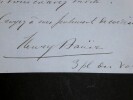 BAUER Henry - LETTRE AUTOGRAPHE SIGN&Eacute;E 1903 BANQUET OCTAVE MIRBEAU. Henry BAUER