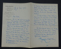 Joseph UZANNE, jounaliste - LETTRE AUTOGRAPHE SIGN&Eacute;E, 1929. Joseph UZANNE