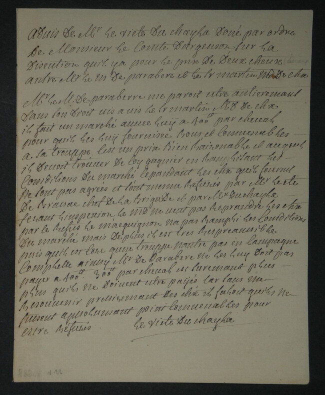Vicomte du CHAYLA - LETTRE AUTOGRAPHE SIGN&Eacute;E, ravitaillement des troupes. Armand Simon Marie Blanquet du CHAYLA