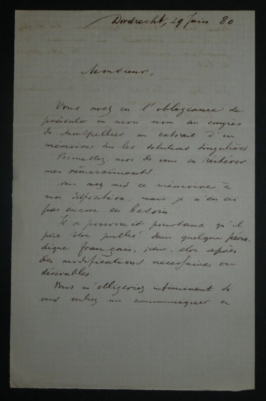 Corneille L. LANDR&Eacute; - LETTRE AUTOGRAPHE SIGN&Eacute;E A LAISANT, 1880 Dordrecht 2 Pages. Corneille L. LANDR&Eacute;