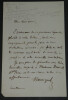 Henriquel DUPONT- LETTRE AUTOGRAPHE SIGN&Eacute;E &Agrave; Jacques BERRIAT ST PRIX. Louis-Pierre HENRIQUEL-DUPONT