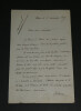 Louis Jules TROCHU , G&eacute;n&eacute;ral- LETTRE AUTOGRAPHE SIGN&Eacute;E &Agrave; M Lambert, 1867. Louis Jules TROCHU