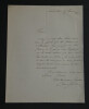 Endore SOULI&Eacute; - LETTRE AUTOGRAPHE SIGN&Eacute;E AU PRINCE, 1868. Eudore SOULI&Eacute;
