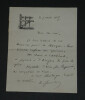Oscar BARDI de FOURTOU - LETTRE AUTOGRAPHE SIGN&Eacute;E, 11 janvier 1885. Oscar BARDI de FOURTOU