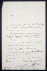 Tony ROBERT-FLEURY - LETTRE AUTOGRAPHE SIGN&Eacute;E, PR&Eacute;SENTATION DE Mr TREMBLAY 1877. Tony ROBERT-FLEURY