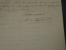 Aim&eacute; Marie Gaspard de Clermont-Tonnerre - LETTRE AUTOGRAPHE SIGN&Eacute;E, 1824, Paris. Aim&eacute; Marie Gaspard de Clermont-Tonnerre