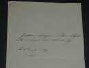 Giovanni Lavezzari - Page avec lignes de texte autographes sign&eacute;es 1871. Giovanni LAVEZZARI