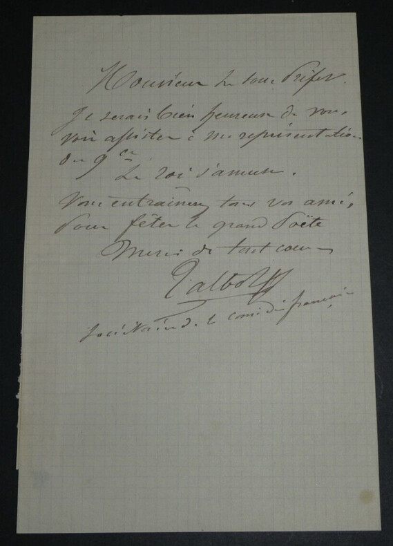 Charles-Marie TALBOT - LETTRE AUTOGRAPHE SIGN&Eacute;E journaliste guillotin&eacute;. Charles-Marie TALBOT