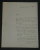 Endore SOULI&Eacute; - LETTRE AUTOGRAPHE SIGN&Eacute;E AU PRINCE, 1868. Eudore SOULI&Eacute;