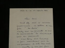 Joseph Bail - Lettre autographe sign&eacute;e &agrave; Lapauze "Tableau de mon fr&egrave;re" - 1919. Joseph BAIL