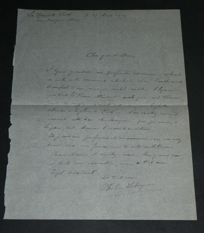 Phil&eacute;as LEBESGUE - &Eacute;crivain - LETTRE AUTOGRAPHE SIGN&Eacute;E - FOCH - 1929. Phil&eacute;as LEBESGUE