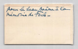 La Baronne Ren&eacute;e de Brimont - Carte de visite autographe &agrave; Armand Godoy - "Foch". Ren&eacute;e de Brimont