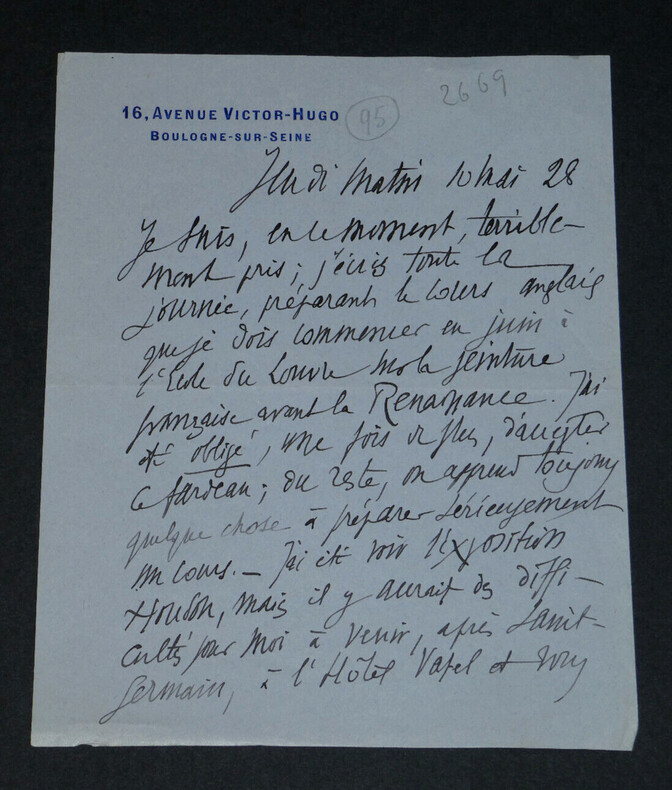Salomon REINACH - LETTRE AUTOGRAPHE SIGN&Eacute;E - Boulogne-sur-Seine - 2 pages - 1928. Salomon REINACH
