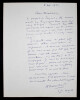Pierre NORD, Militaire - LETTRE AUTOGRAPHE SIGN&Eacute;E, 1953. Pierre NORD