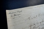 PILLET L&eacute;on - LETTRE SIGN&Eacute;E DE SA MAIN, ACAD&Eacute;MIE ROYALE DE MUSIQUE de PARIS 1846. L&eacute;on PILLET