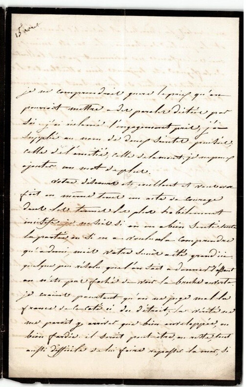 Ad&egrave;le-Rosalie COLLART-DUTILLEUL - peintre - Longue lettre autographe sign&eacute;e 3 p. Ad&egrave;le-Rosalie COLLART-DUTILLEUL
