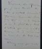 Louise READ - LETTRE AUTOGRAPHE SIGN&Eacute;E, 1895. Louise READ