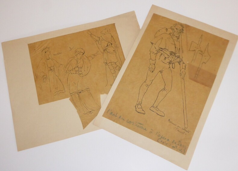 PINCHON Joseph - LOT DE DEUX ILLUSTRATIONS COSTUMES POUR "Faust" A L’OP&Eacute;RA . Joseph PINCHON