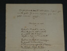 Henry FAUVEL - Po&egrave;me autographe sign&eacute; , intitul&eacute; " Musique en mer ". Henry FAUVEL